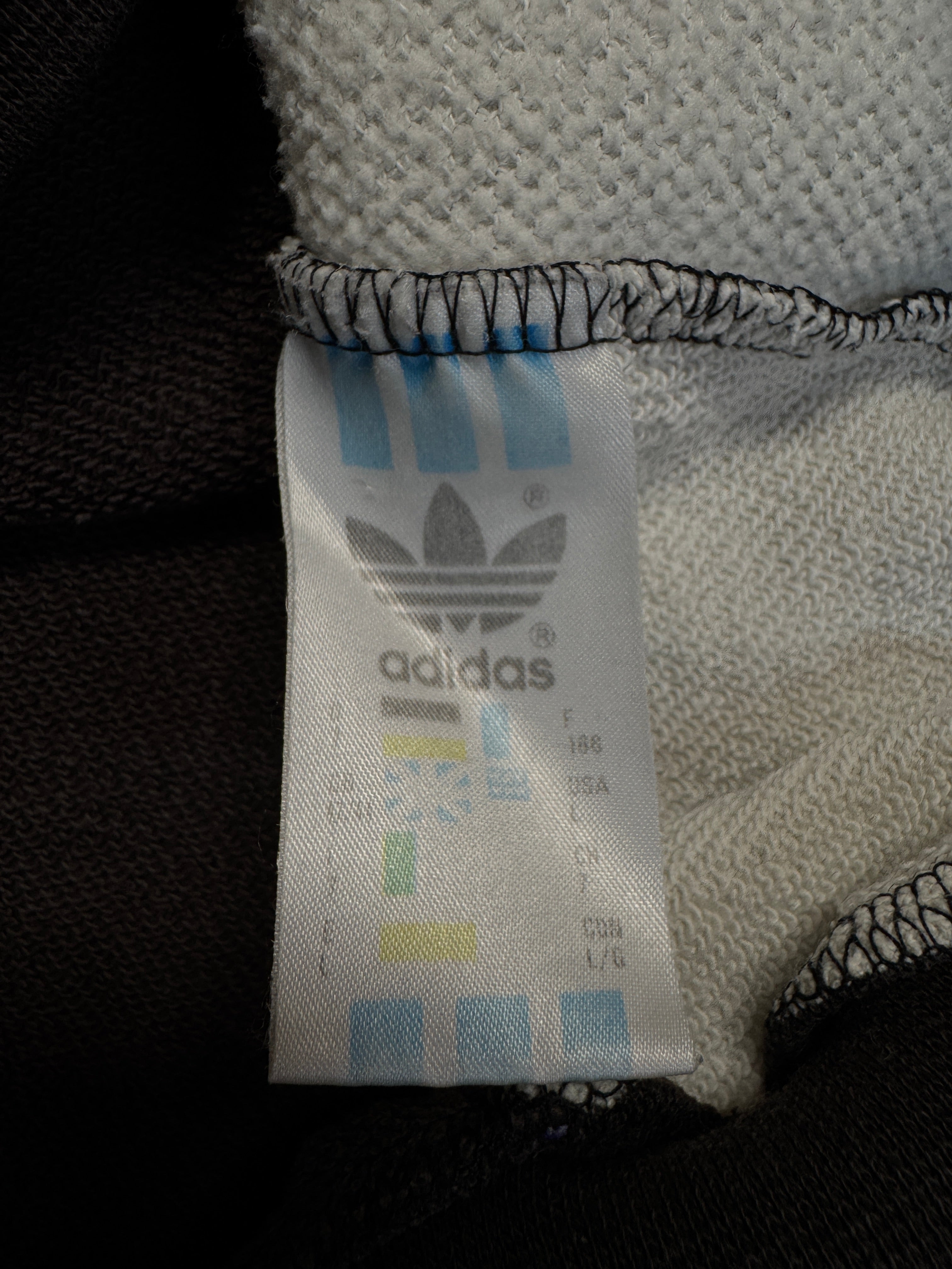 90s Adidas Sweater Colorblocked Boxy Schwarz Weiß Rot L