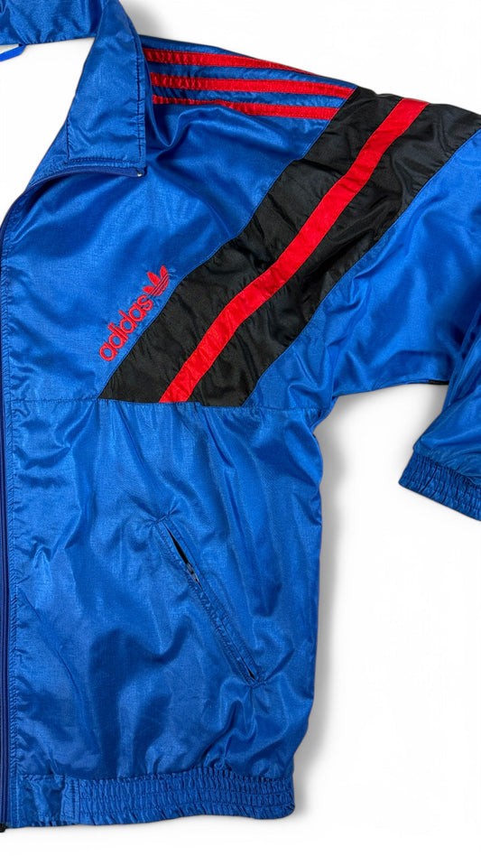 Vintage Adidas Sportjacke 90s Nylon Made In Syria Blau Rot D8 XL-XXL