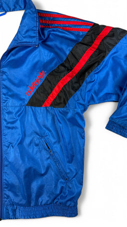 Vintage Adidas Sportjacke 90s Nylon Made In Syria Blau Rot D8 XL-XXL
