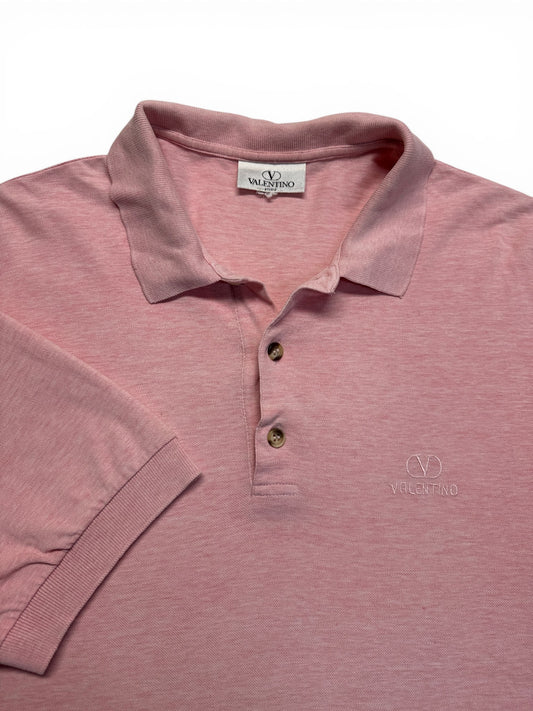 90s Valentino Polo Shirt Basic Rosa XL-XXL