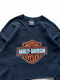 Vintage Harley Davidson Sweatshirt 1996 Cropped Frankfurt Main Made in Ireland Navy M