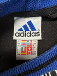 90s Adidas Sweater "Sitor" Saller Patches Schwarz Blau M