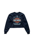 Vintage Harley Davidson Sweatshirt 1996 Cropped Frankfurt Main Made in Ireland Navy M