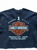 Vintage Harley Davidson Sweatshirt 1996 Cropped Frankfurt Main Made in Ireland Navy M