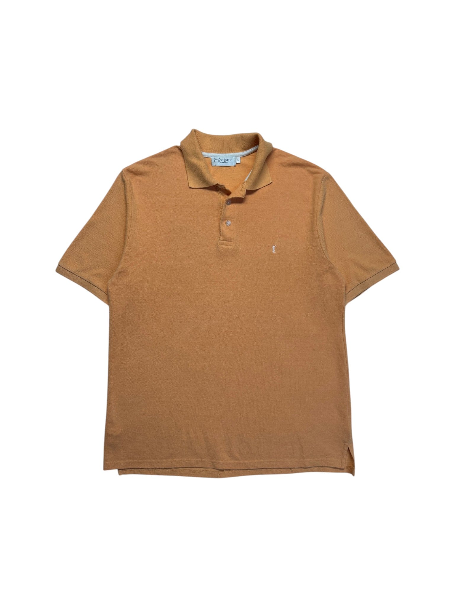 90s Yves Saint Laurent Polo Shirt Basic Ocker XL