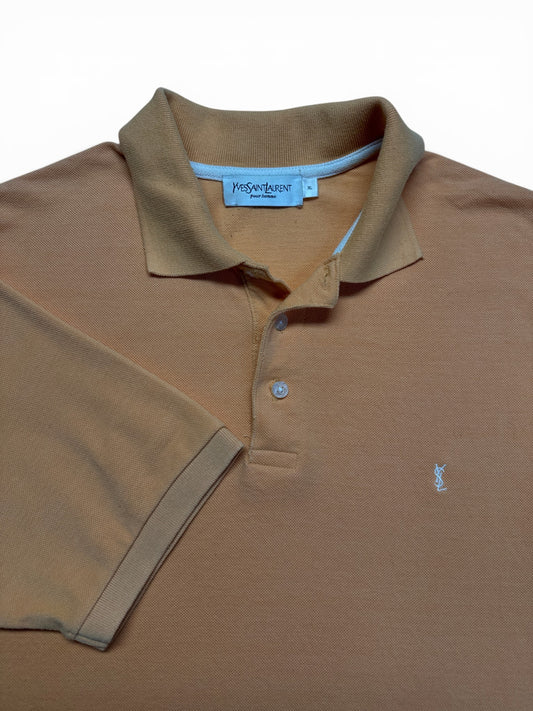 90s Yves Saint Laurent Polo Shirt Basic Ocker XL