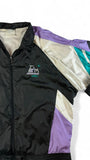 Vintage Adidas Sportjacke 90s "Team" Nylon Schwarz Lila D9 XL-XXL