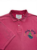 90s Iceberg Sport Polo Shirt "Sailing Silently" Used Faded Rot XL