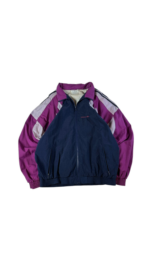 Vintage Adidas Sportjacke 90s Tactel Textile Fibre Schwarz Lila D7 L