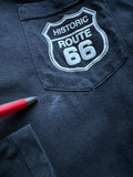 Vintage Good Shirts Longsleeve 1994 Route 66 "Get your kick" Made in USA Single Stitch Schwarz L
