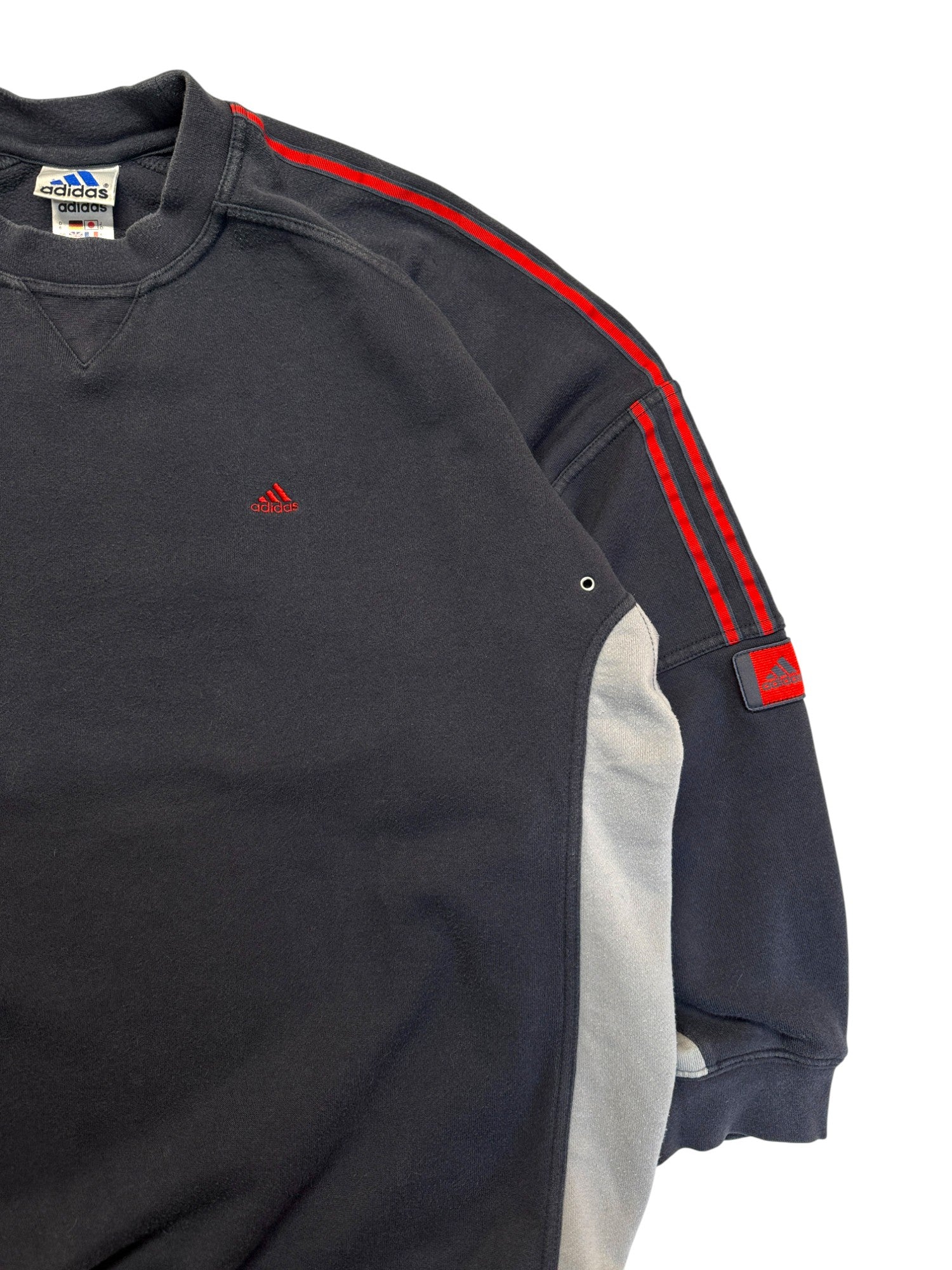 2000 Adidas Sweater Mit Kordelzug Grau M
