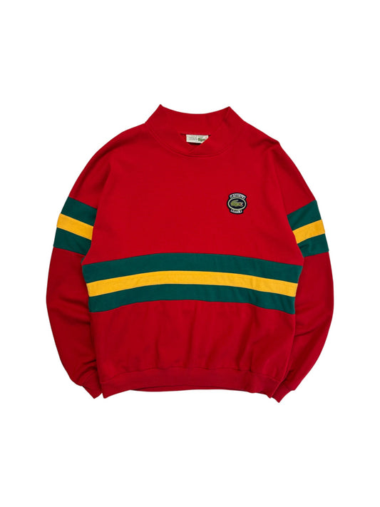 90s Lacoste Club Sweater Made In France Rot S-M