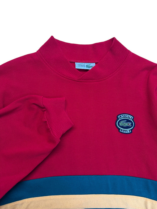 90s Lacoste Club Sweater Made In France Rot S-M