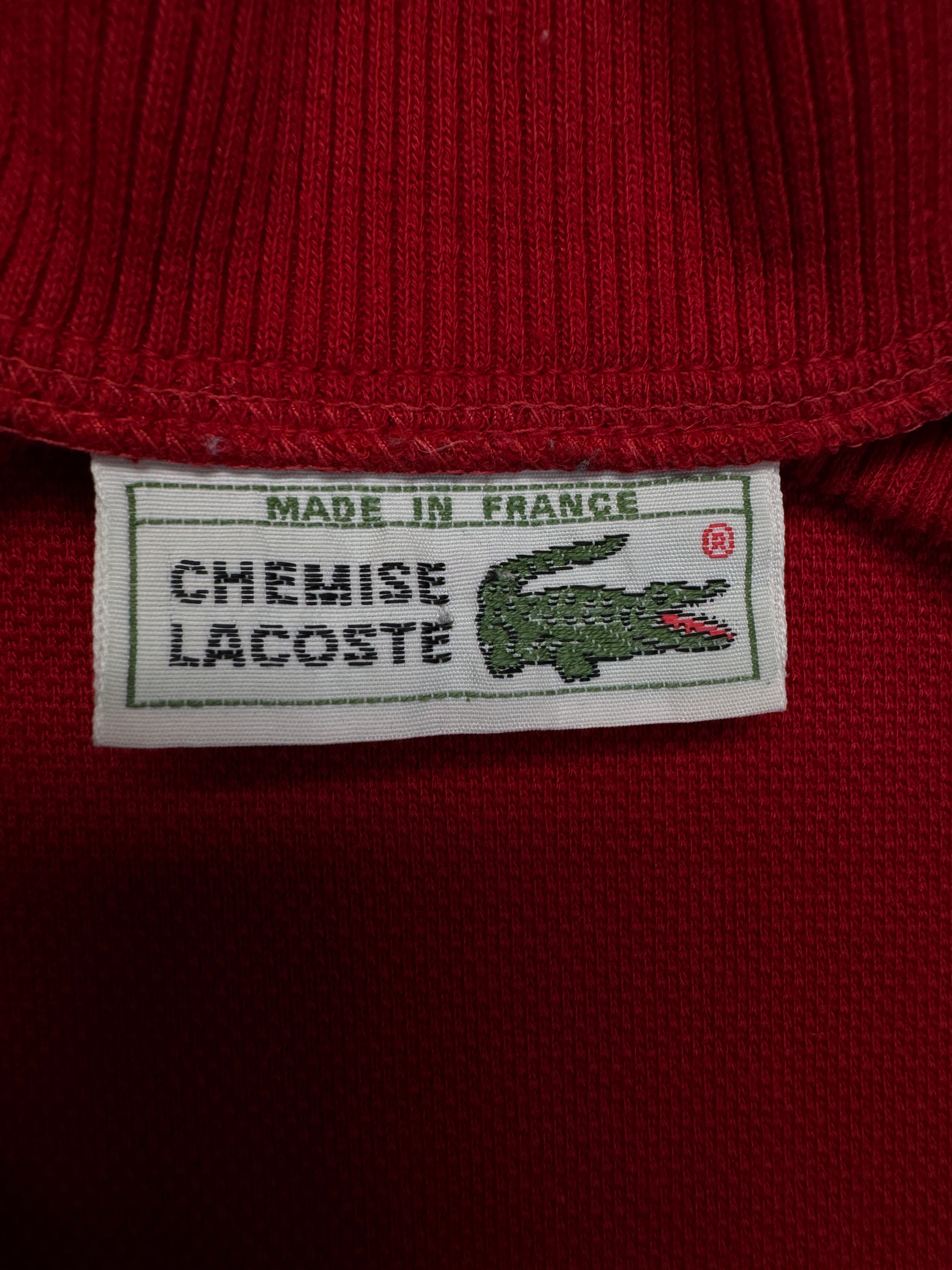 90s Lacoste Club Sweater Made In France Rot S-M