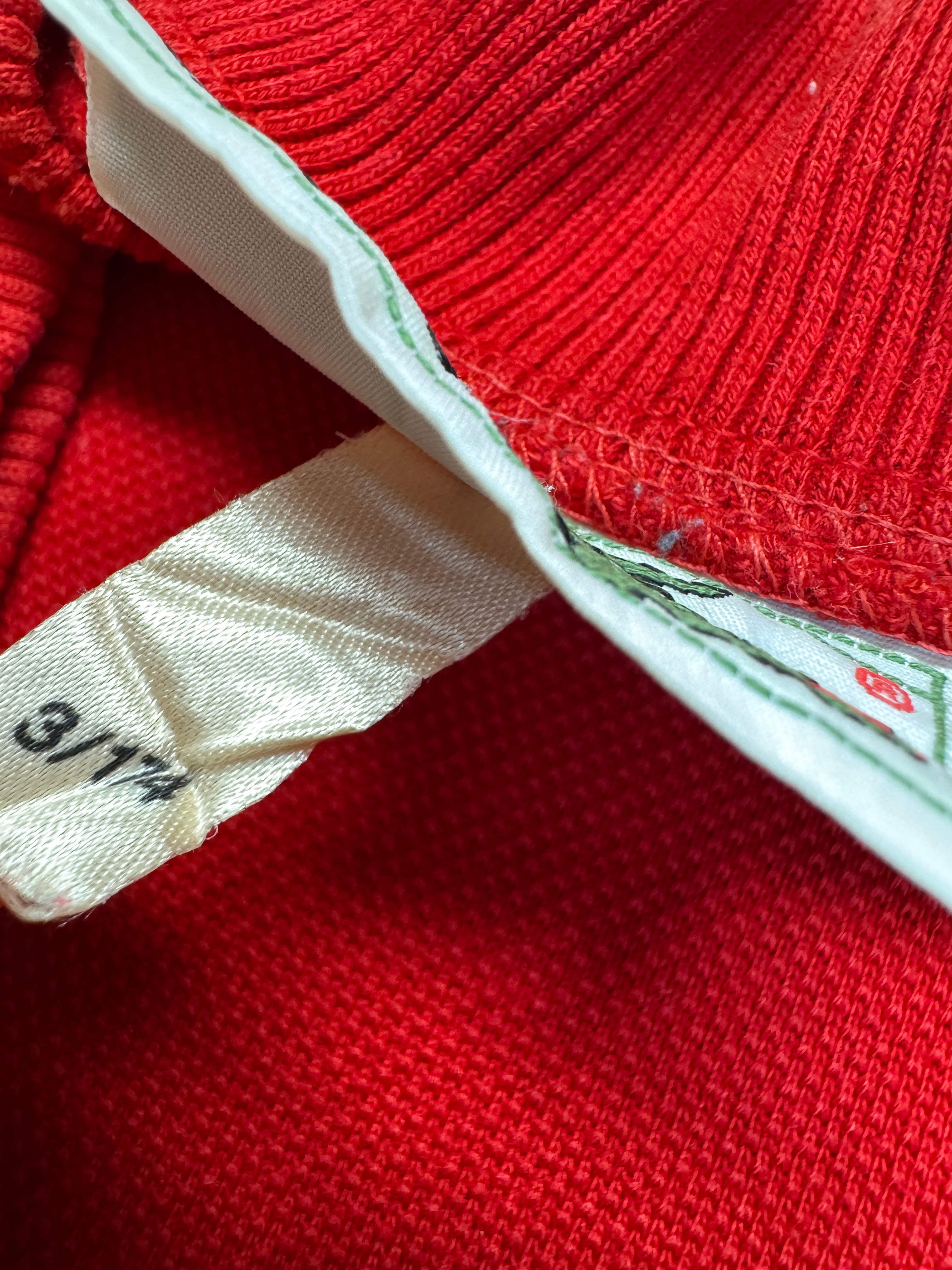 90s Lacoste Club Sweater Made In France Rot S-M