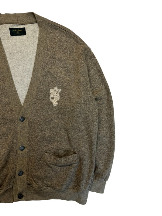 90s Valentino Cardigan Braun Grau M-L