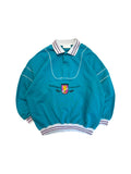 Rare! 90s Adidas Sweater Rugby Team New Guinea University Made In Hong Kong Türkis S-M