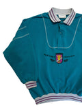 Rare! 90s Adidas Sweater Rugby Team New Guinea University Made In Hong Kong Türkis S-M