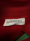 Rare! 1986 Iceberg Sweater Polo-Kragen Tin Tin Made In Italy Rot M-L