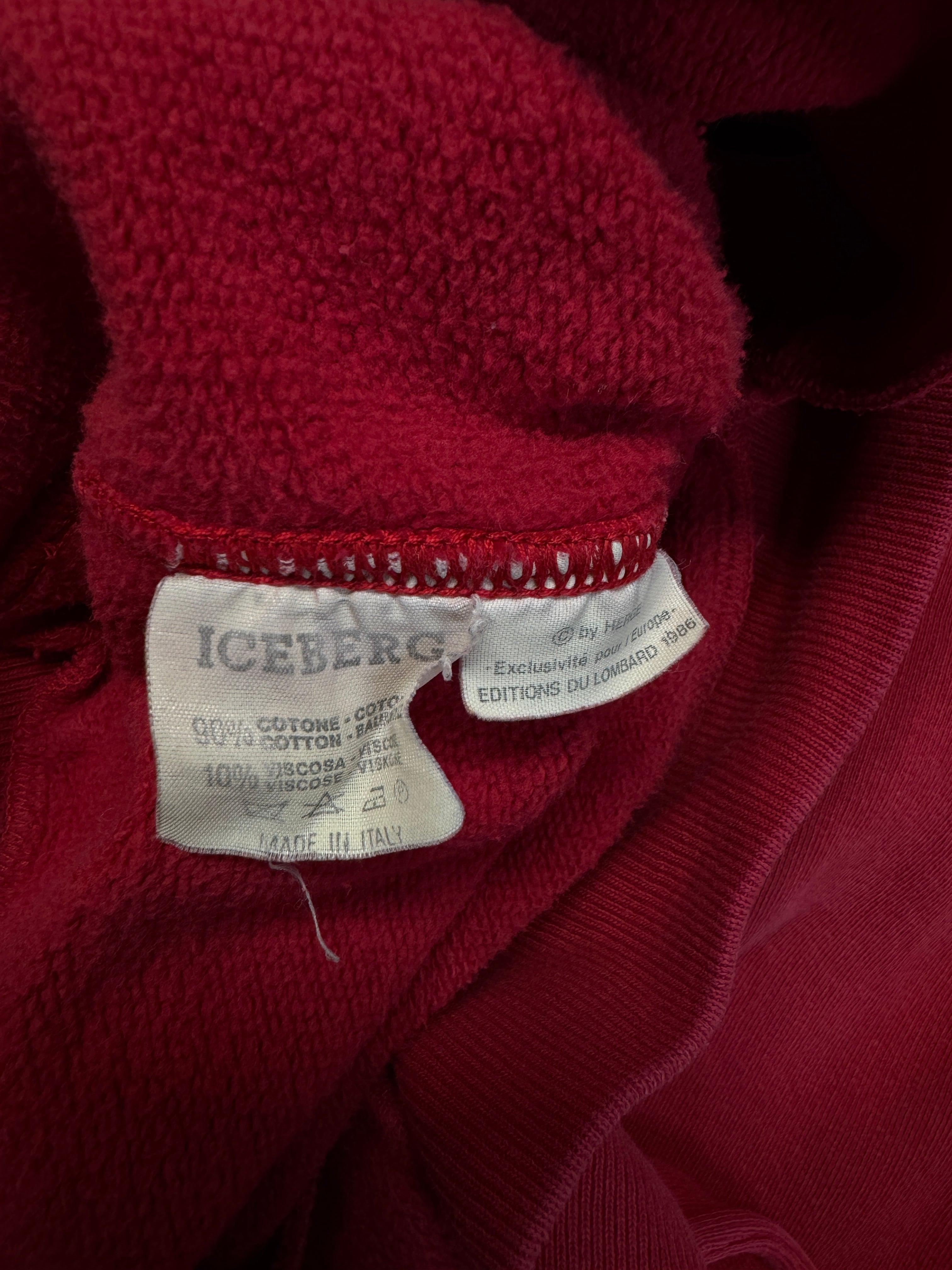 Rare! 1986 Iceberg Sweater Polo-Kragen Tin Tin Made In Italy Rot M-L
