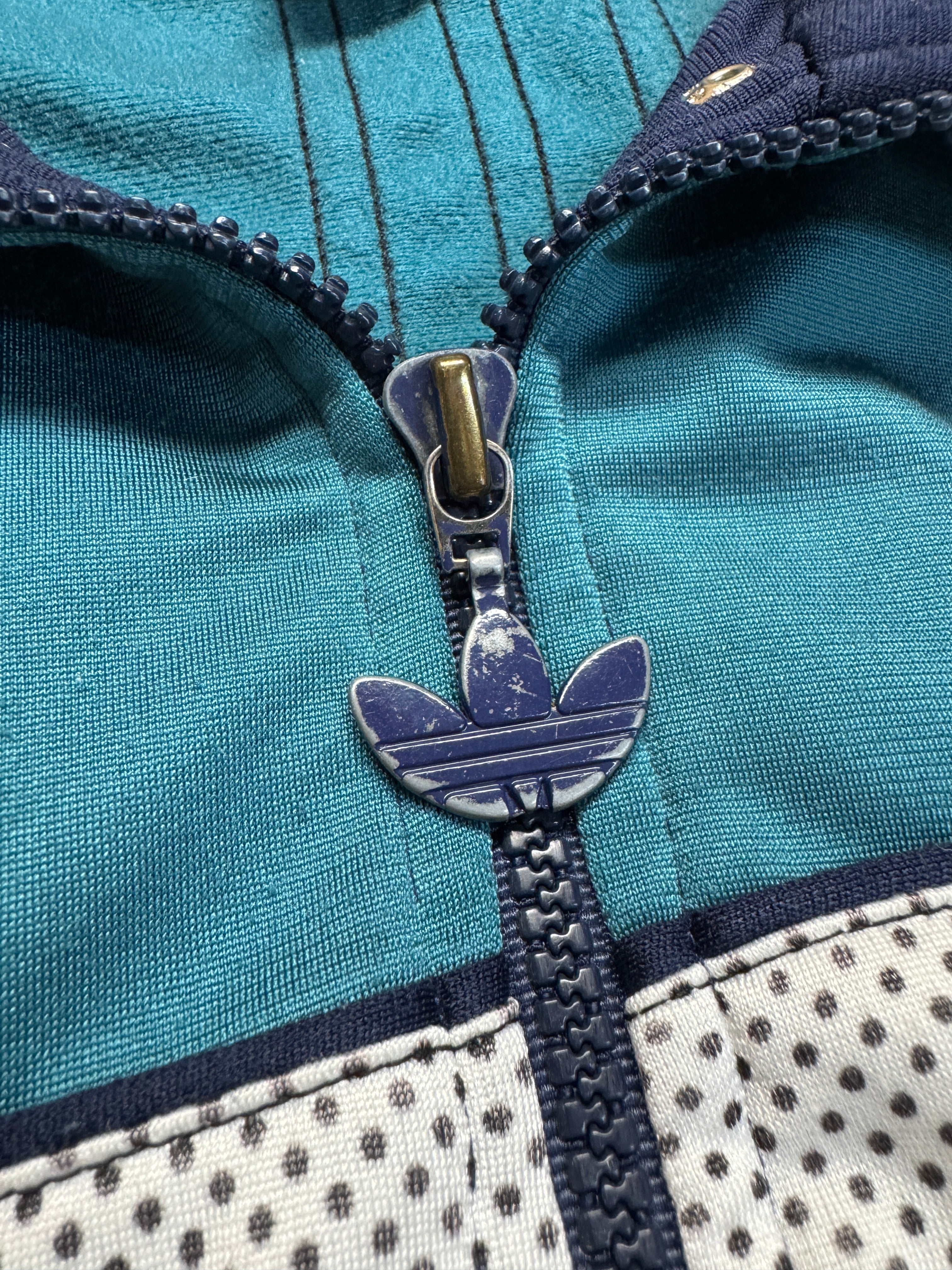 90s Adidas Sportanzug Trefoil Grün Dunkelblau D6/L