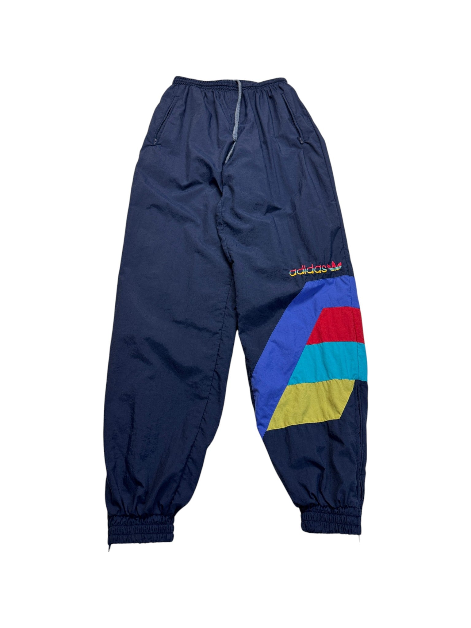 90s Adidas Sportanzug Tactel Fibre Colorblocked Dunkelblau/Schwarz D5 M