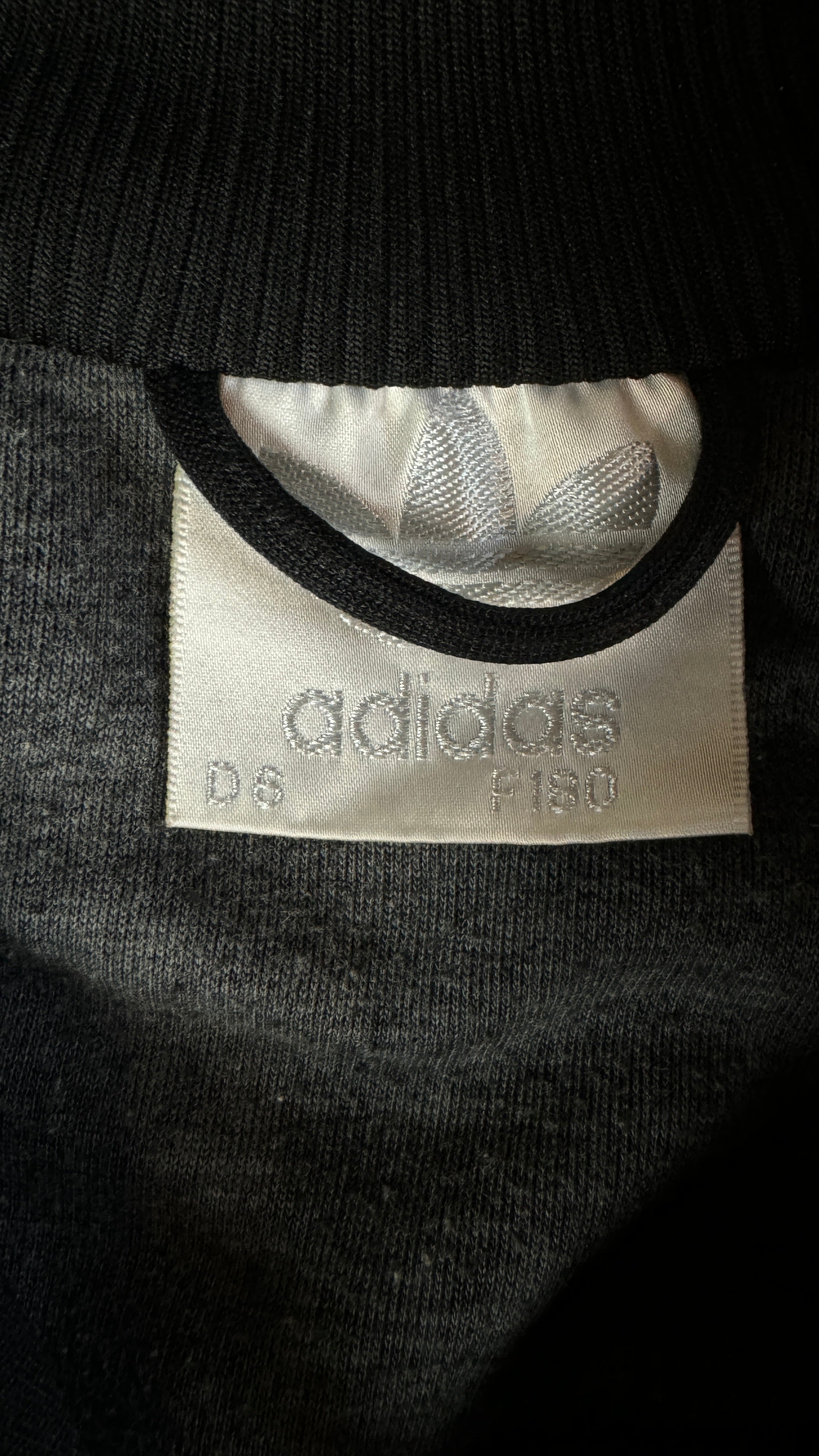 Vintage Adidas Sportjacke 90s Spellout Schwarz Blau D6 M
