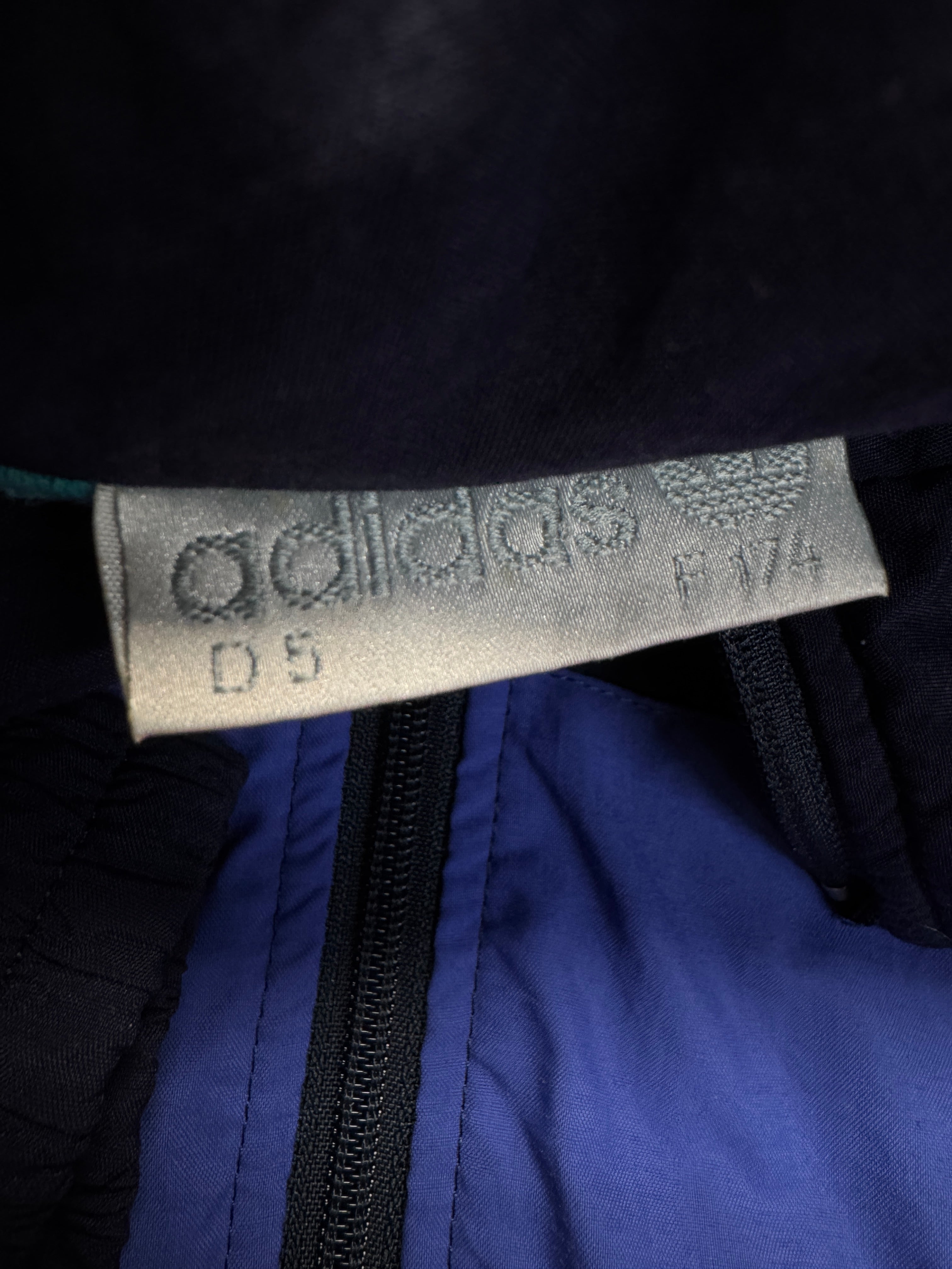 90s Adidas Sportanzug Tactel Fibre Colorblocked Dunkelblau/Schwarz D5 M