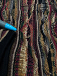 Rare! 90s Tundra Polo Strickpullover 3D Knit Pattern Made In Canada Erdtöne Bunt L