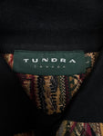 Rare! 90s Tundra Polo Strickpullover 3D Knit Pattern Made In Canada Erdtöne Bunt L