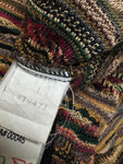 Rare! 90s Tundra Polo Strickpullover 3D Knit Pattern Made In Canada Erdtöne Bunt L