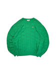 90s Lacoste Strickpullover Textured Knit Made In France Grün L-XL