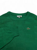 90s Lacoste Strickpullover Textured Knit Made In France Grün L-XL