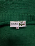 90s Lacoste Strickpullover Textured Knit Made In France Grün L-XL