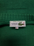 90s Lacoste Strickpullover Textured Knit Made In France Grün L-XL