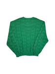 90s Lacoste Strickpullover Textured Knit Made In France Grün L-XL