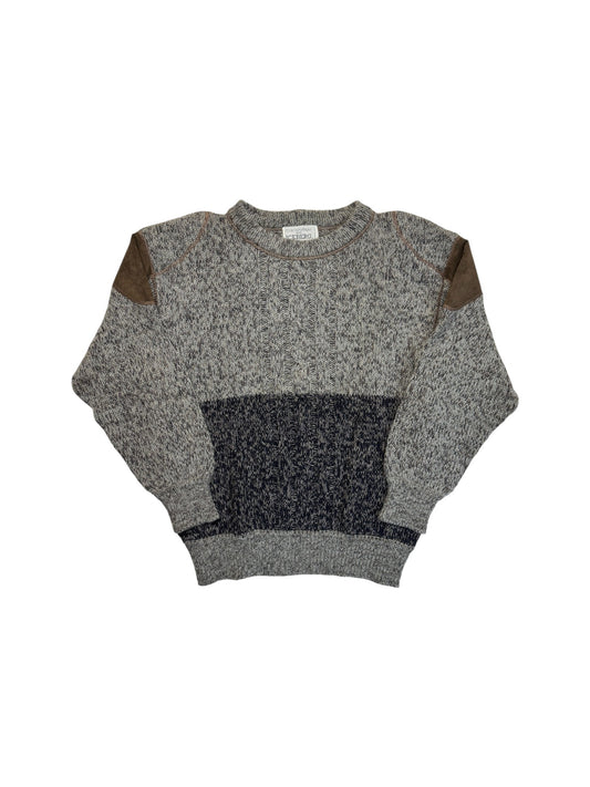 90s J.C. de Castelbajac Pour Iceberg Strickpullover Wolle Made In Italy Braun Grau M