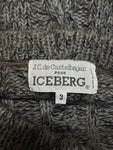 90s J.C. de Castelbajac Pour Iceberg Strickpullover Wolle Made In Italy Braun Grau M