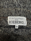 90s J.C. de Castelbajac Pour Iceberg Strickpullover Wolle Made In Italy Braun Grau M