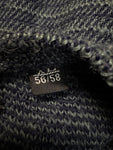 80s Yves Saint Laurent Strickpullover V-Ausschnitt Mit Alpaka Dunkelblau/Grau M-L