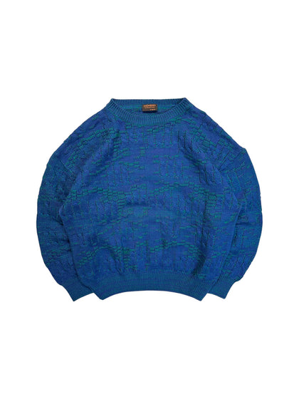 80s Yves Saint Laurent Strickpullover Wolle Lila/Blau Grün M