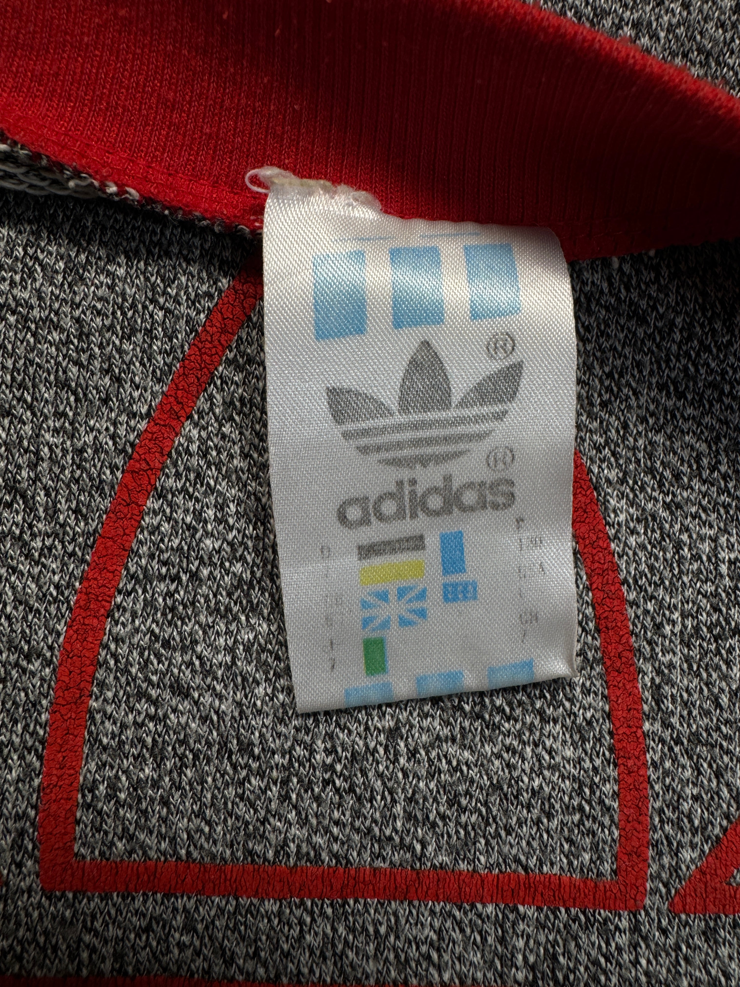 80s Adidas Sweatsuit Made In Singapore Grau Rot D7 L