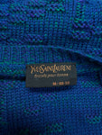 80s Yves Saint Laurent Strickpullover Wolle Lila/Blau Grün M