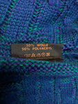 80s Yves Saint Laurent Strickpullover Wolle Lila/Blau Grün M