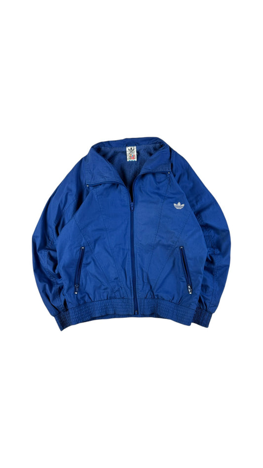 Vintage Adidas Sportjacke 80s Frottee Innenfutter Damen Blau D36 XS-S