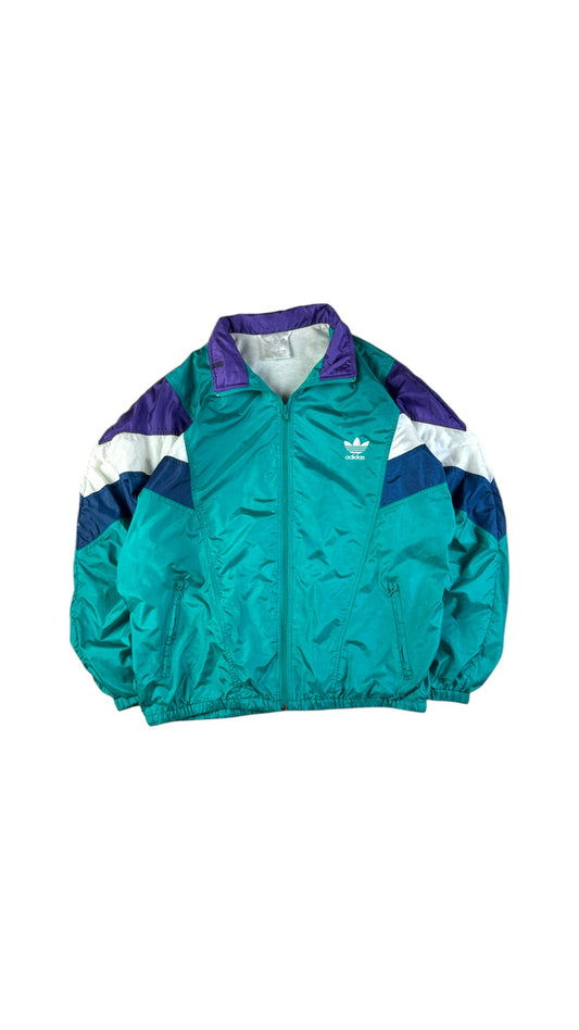 Vintage Adidas Sportjacke 90s Nylon Türkis D8 L-XL