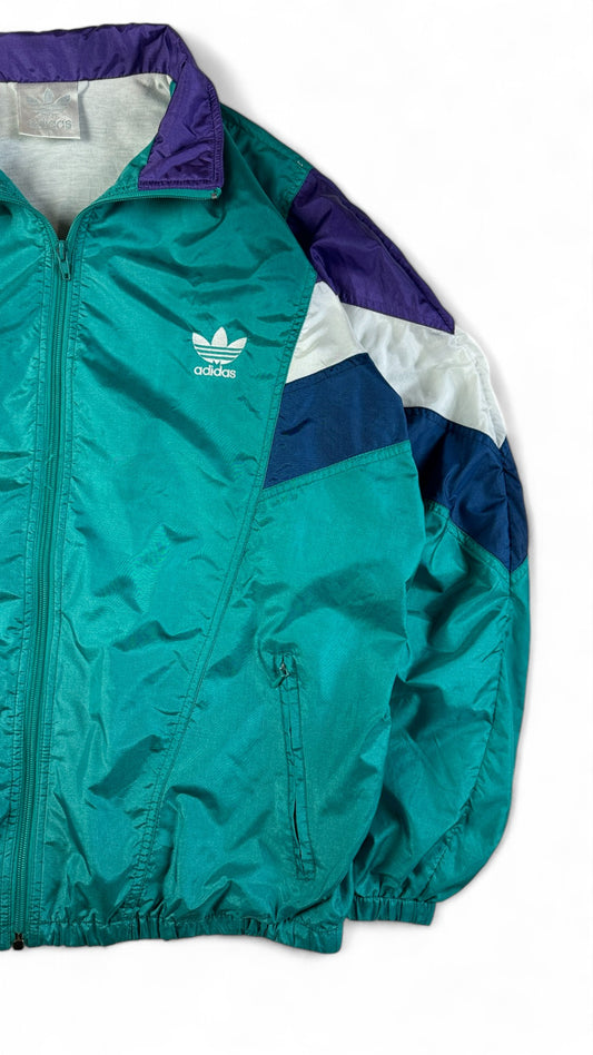 Vintage Adidas Sportjacke 90s Nylon Türkis D8 L-XL