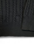 90s Burberrys Zopfstrickpullover Made In England Dunkelblau L-XL