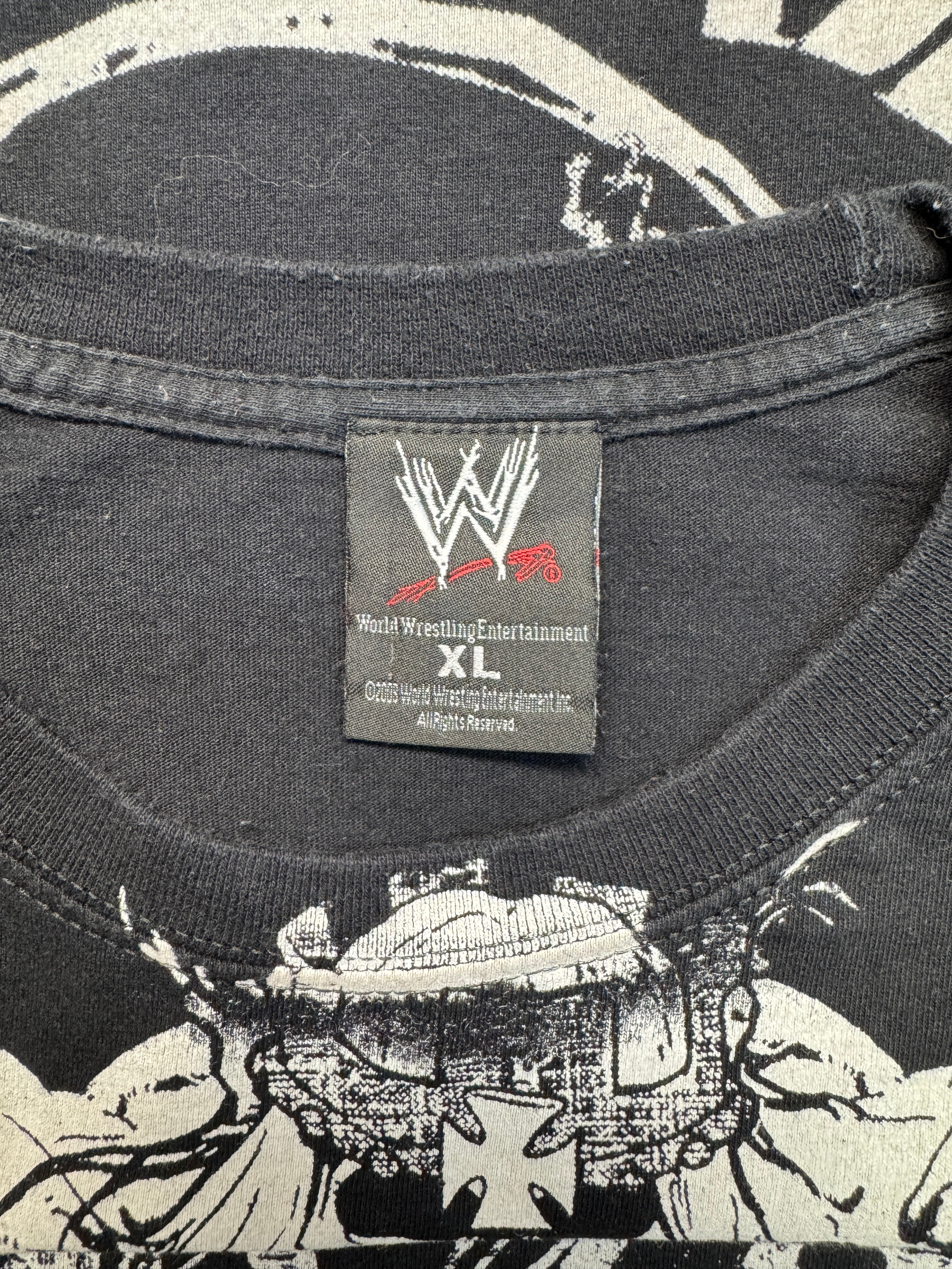 2008 WWE Shirt Tripple H WWE AOP Schwarz XL
