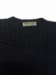 90s Burberrys Zopfstrickpullover Made In England Dunkelblau L-XL
